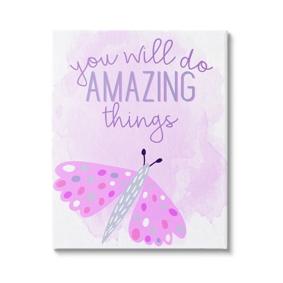 Stupell Industries Amazing Things Uplifting Phrase Animals & Insects Painting Gallery Wrapped Canvas Print Wall Art