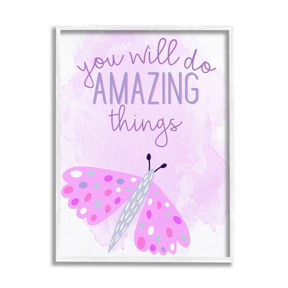 Stupell Industries Amazing Things Uplifting Phrase Animals & Insects Painting White Framed Art Print Wall Art