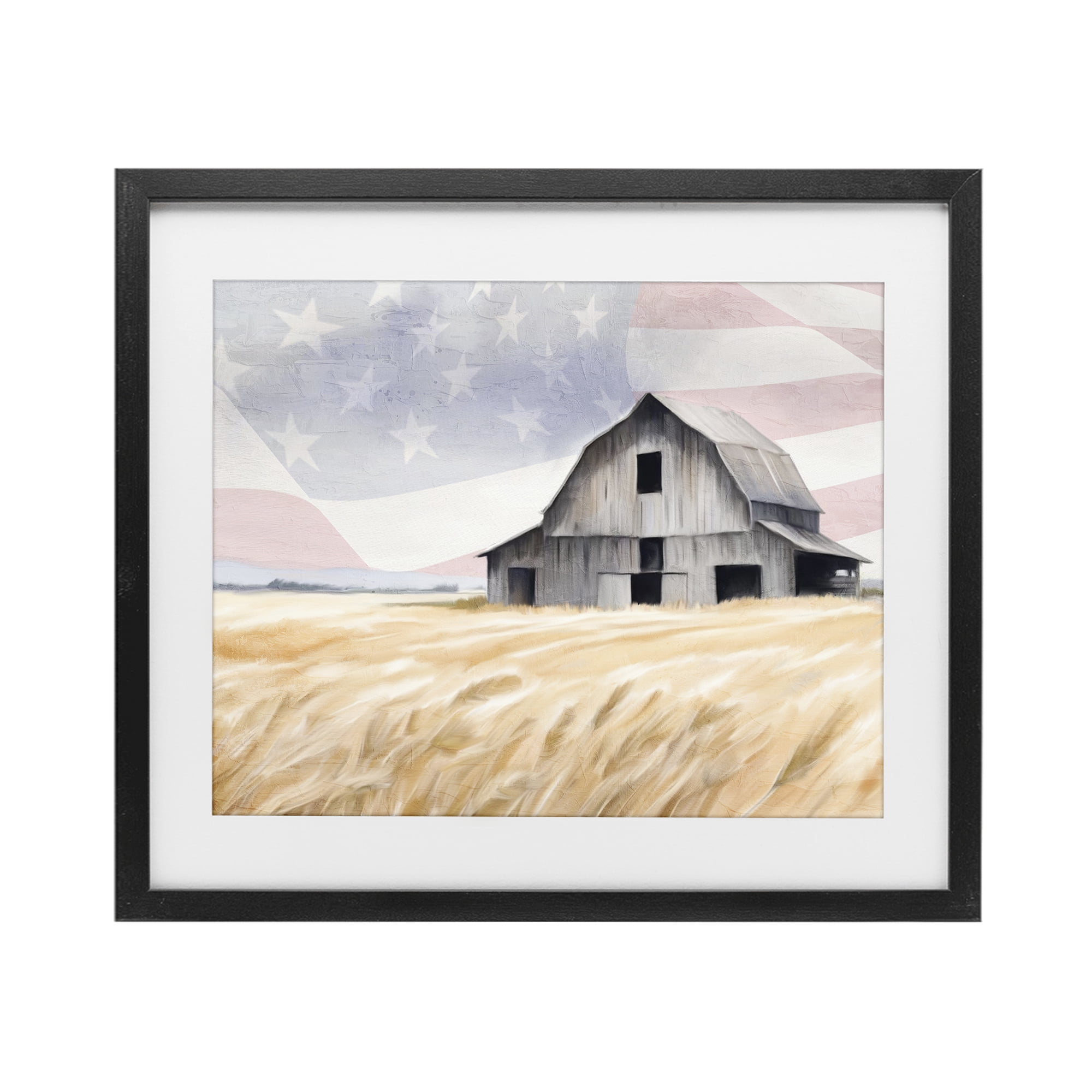 Stupell Industries Amber Waves of Farmland Black Framed Print Under Glass, design by Kim Allen