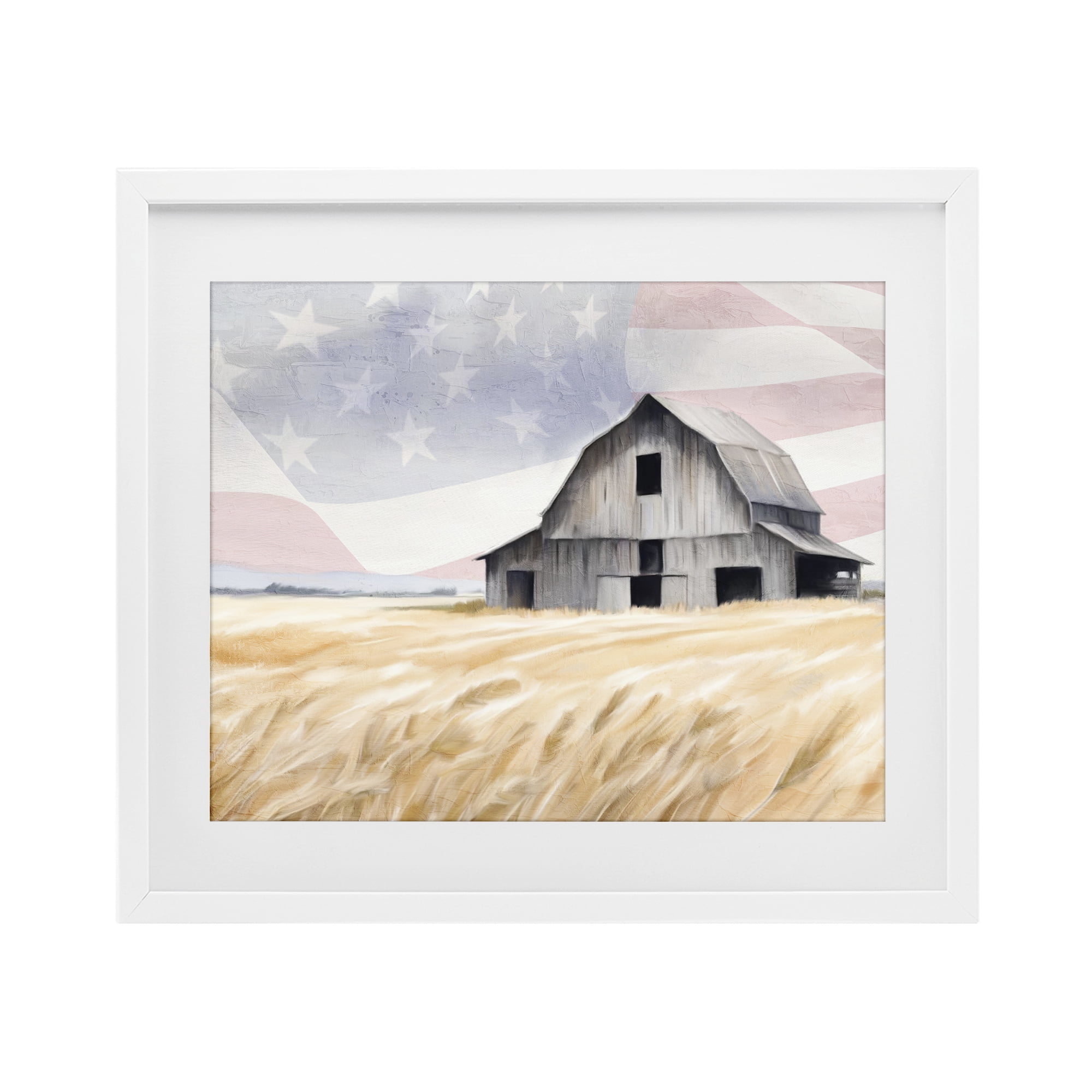 Stupell Industries Amber Waves of Farmland White Framed Print Under Glass, design by Kim Allen
