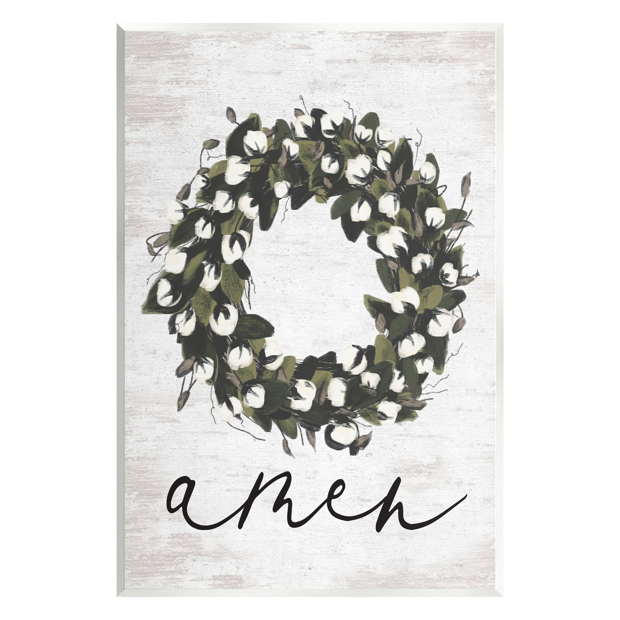 Stupell Industries Amen Country Wreath Botanical & Floral Painting Unframed Art Print Wall Art, 10 x 15