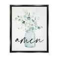 thumbnail image 1 of Stupell Industries Amen Religious Calligraphy Eucalyptus Botanicals Country Jar Graphic Art Jet Black Floating Framed Canvas Print Wall Art, Design by Lettered and Lined, 1 of 5