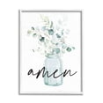 thumbnail image 1 of Stupell Industries Amen Religious Calligraphy Eucalyptus Botanicals Country Jar Graphic Art White Framed Art Print Wall Art, Design by Lettered and Lined, 1 of 5