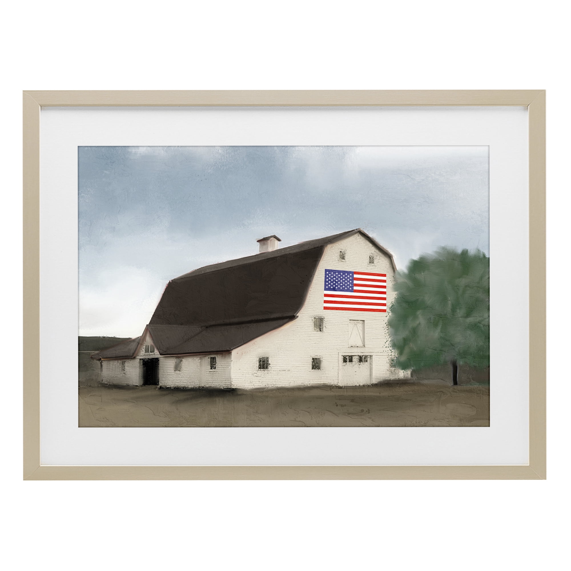 Stupell Industries American Barn Dreams Birch Framed Print Under Glass, design by Kim Allen