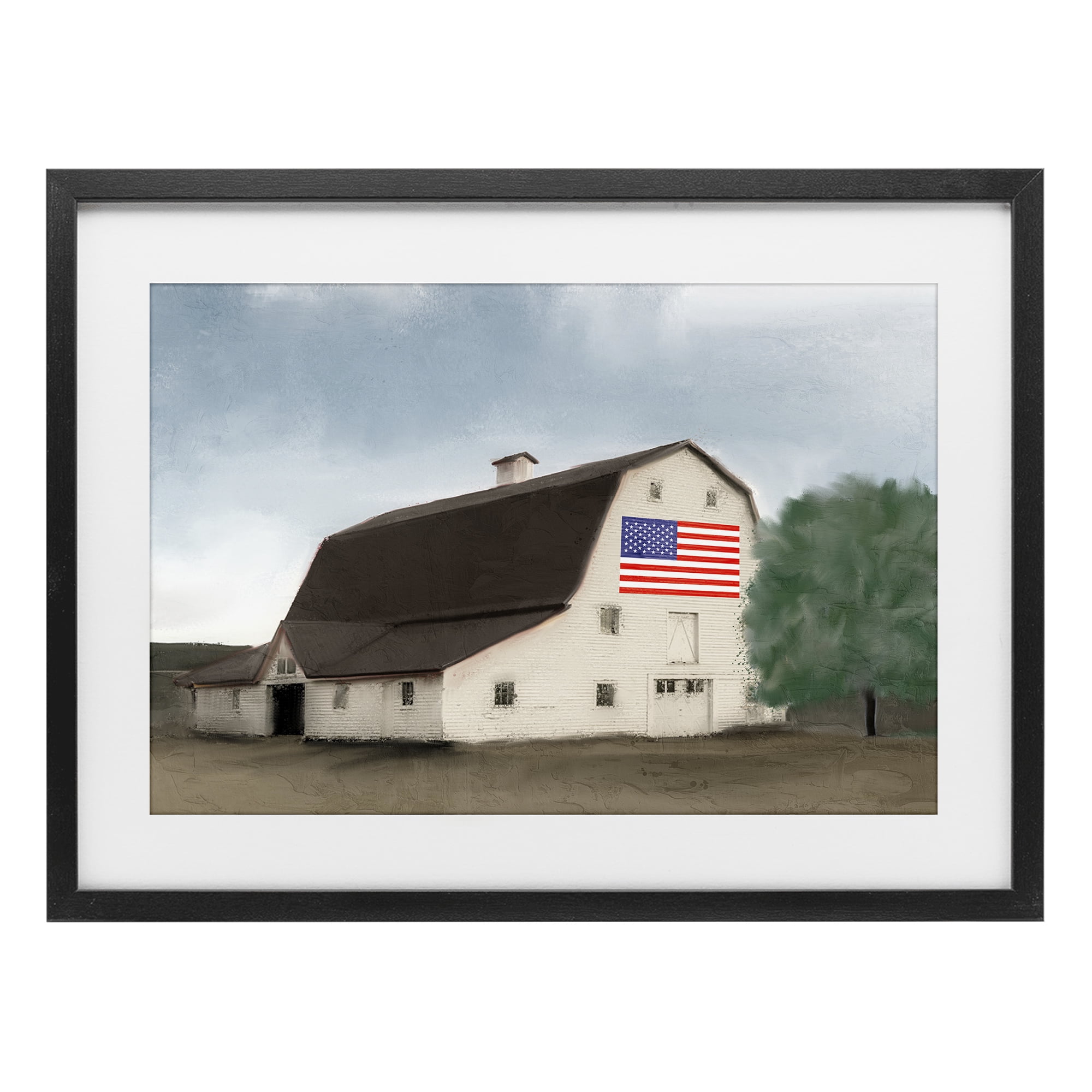 Stupell Industries American Barn Dreams Black Framed Print Under Glass, design by Kim Allen
