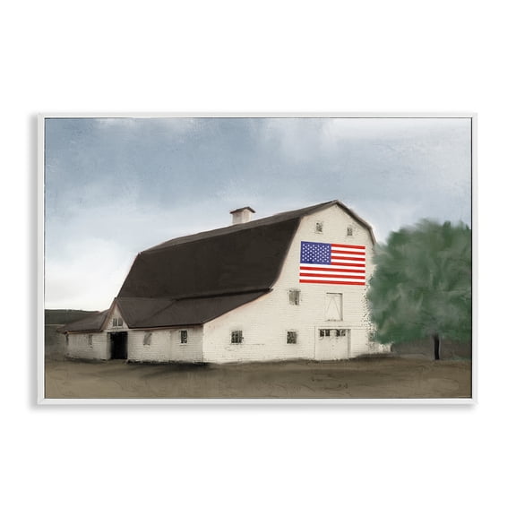 Stupell Industries American Barn Dreams White Framed Giclee Art, design by Kim Allen