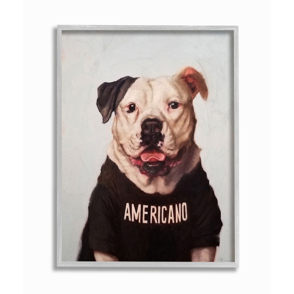 Stupell Industries American Bulldog in Americano T-Shirt Dog Pun Designed by Lucia Heffernan