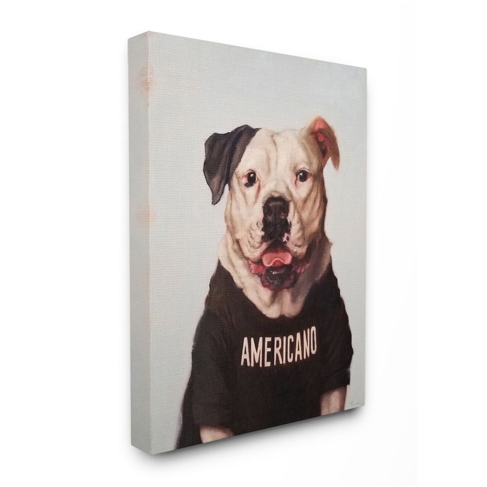 Stupell Industries American Bulldog in Americano T-Shirt Dog Pun Designed by Lucia Heffernan