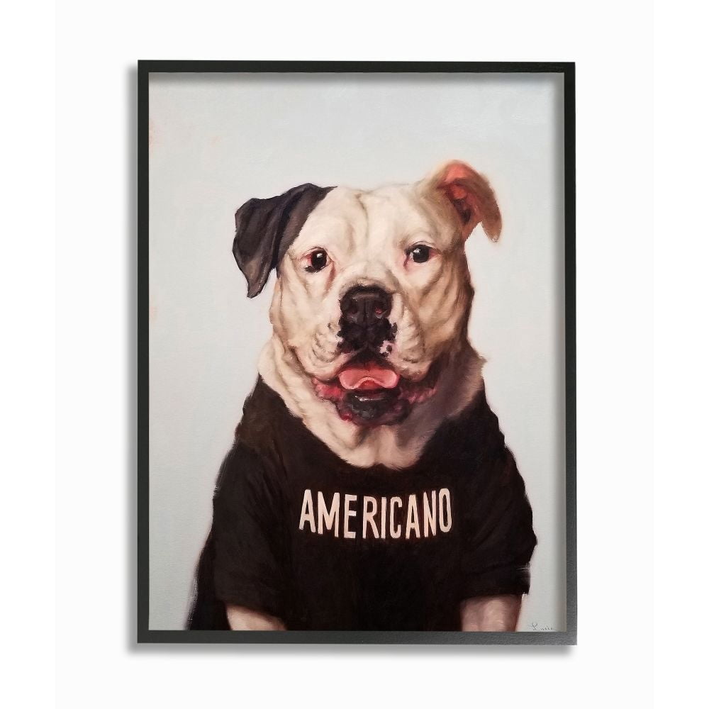 Stupell Industries American Bulldog in Americano T-Shirt Dog Pun Designed by Lucia Heffernan