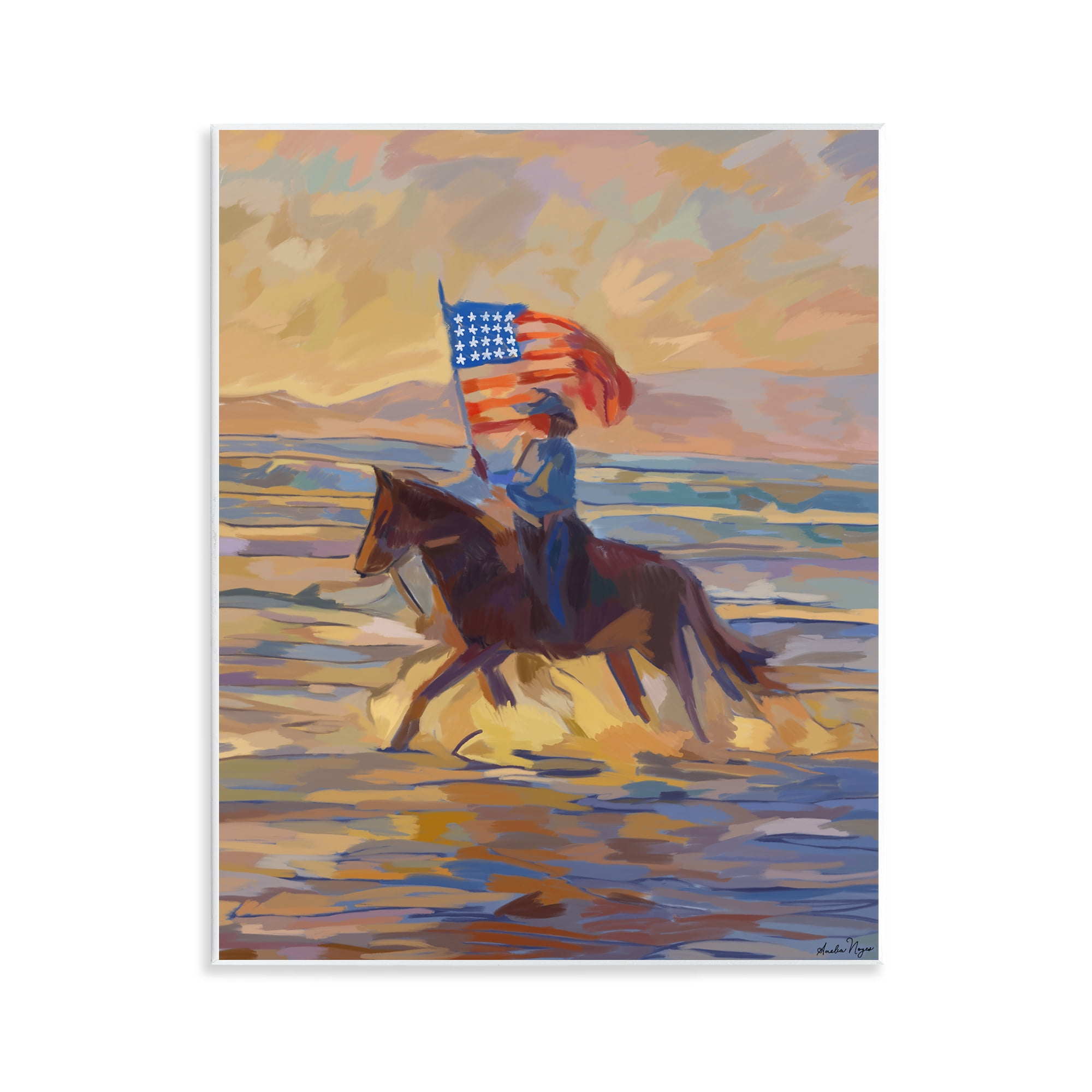 Stupell Industries American Cowgirl Abstraction Wall Plaque Art, design by Amelia Noyes