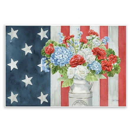 Stupell Industries American Flag Bouquet Patriotic Painting Unframed Art Print Wall Art, 15 x 10