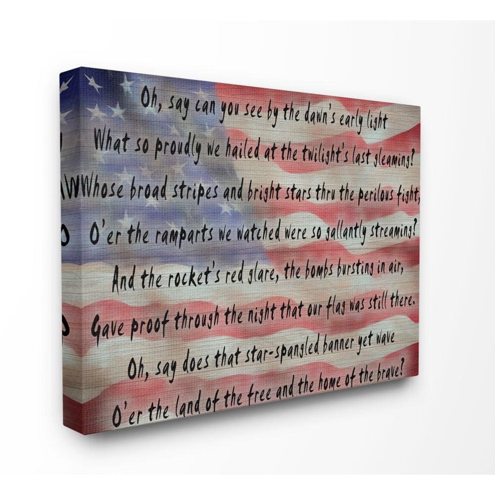 Stupell Industries American Flag Song Quote Word Design Canvas Wall Art by Daniel Sproul