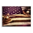thumbnail image 1 of Stupell Industries American Flag Stripes Stars Baseball Mitt Sports Motif Wood Wall Art, 19 x 13, Design by Daniel Sproul, 1 of 5