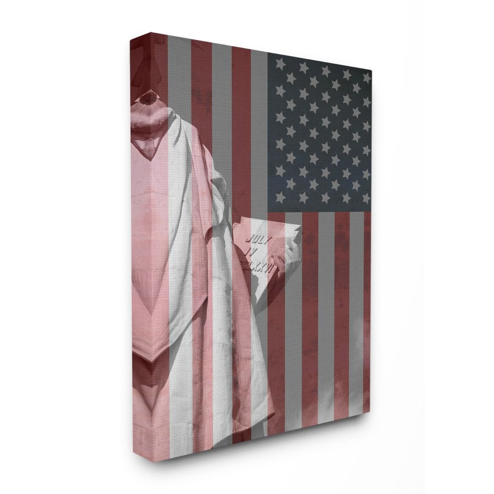 Stupell Industries American Flag USA Rustic Liberty Design Canvas Wall Art by Daniel Sproul
