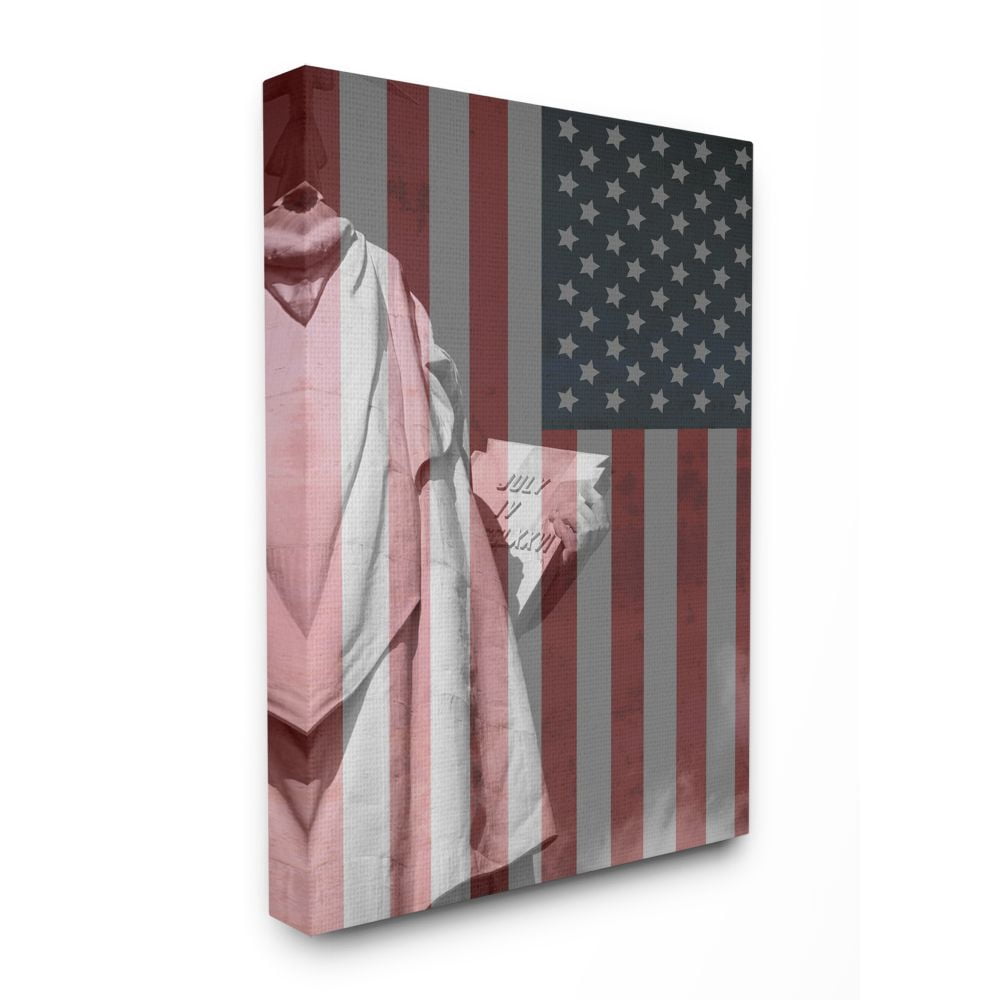 Stupell Industries American Flag USA Rustic Liberty Design Canvas Wall Art by Daniel Sproul