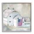 thumbnail image 1 of Stupell Industries American Flag White Farmhouse Barn Rural Countryside Paintings Gray Framed Art Print Wall Art, 17x17, by Kim Allen, 1 of 5