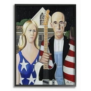 Stupell Industries American Gothic Rock Stars Classical Parody Modern Painting Framed Wall Art by Eric Waugh