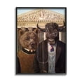 thumbnail image 1 of Stupell Industries American Gothic Stock Market Bull Bear Parody Black Framed by Lucia Heffernan, 1 of 1