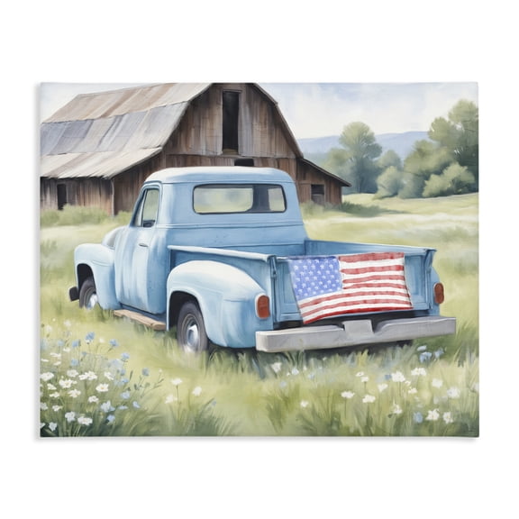 Stupell Industries American Pride Truck on Farm Canvas Wall Art, design by Kim Allen