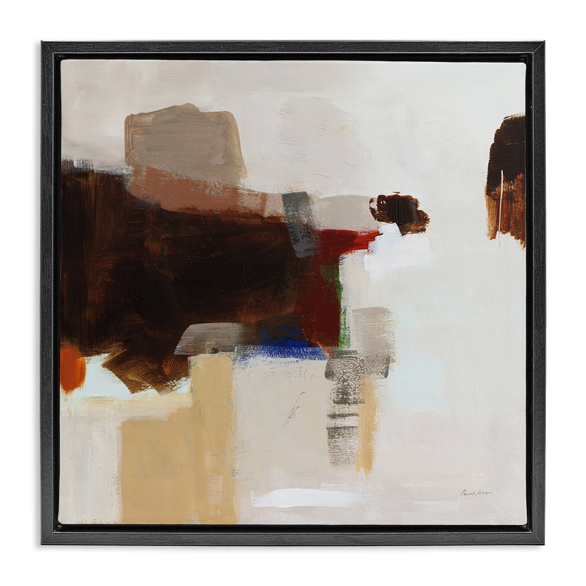 Stupell Industries American Rust Abstraction Abstract Painting Black Floater Framed Canvas Art Print Wall Art, 25 x 25