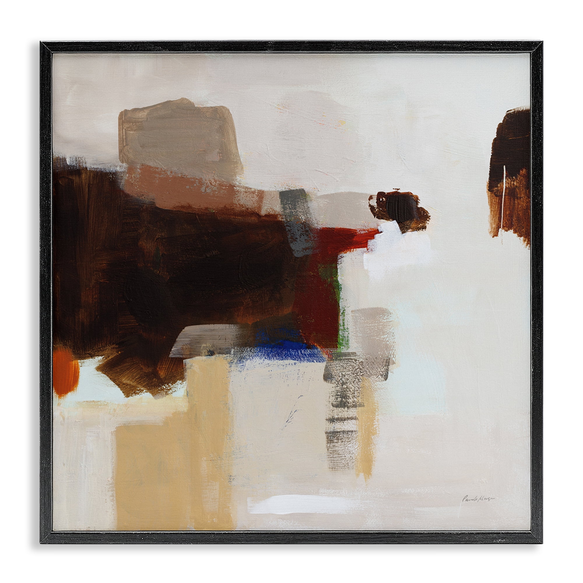 Stupell Industries American Rust Abstraction Abstract Painting Black Framed Art Print Wall Art, 24 x 24