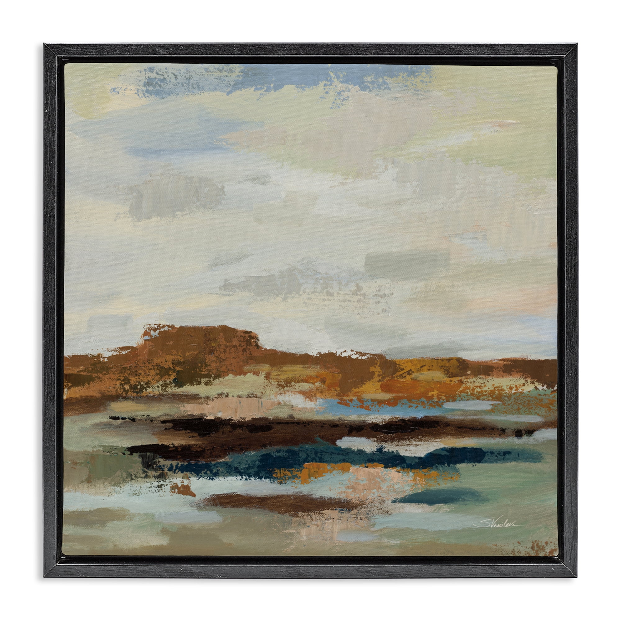 Stupell Industries American West Abstract Black Framed Floater Canvas Wall Art, design by Silvia Vassileva