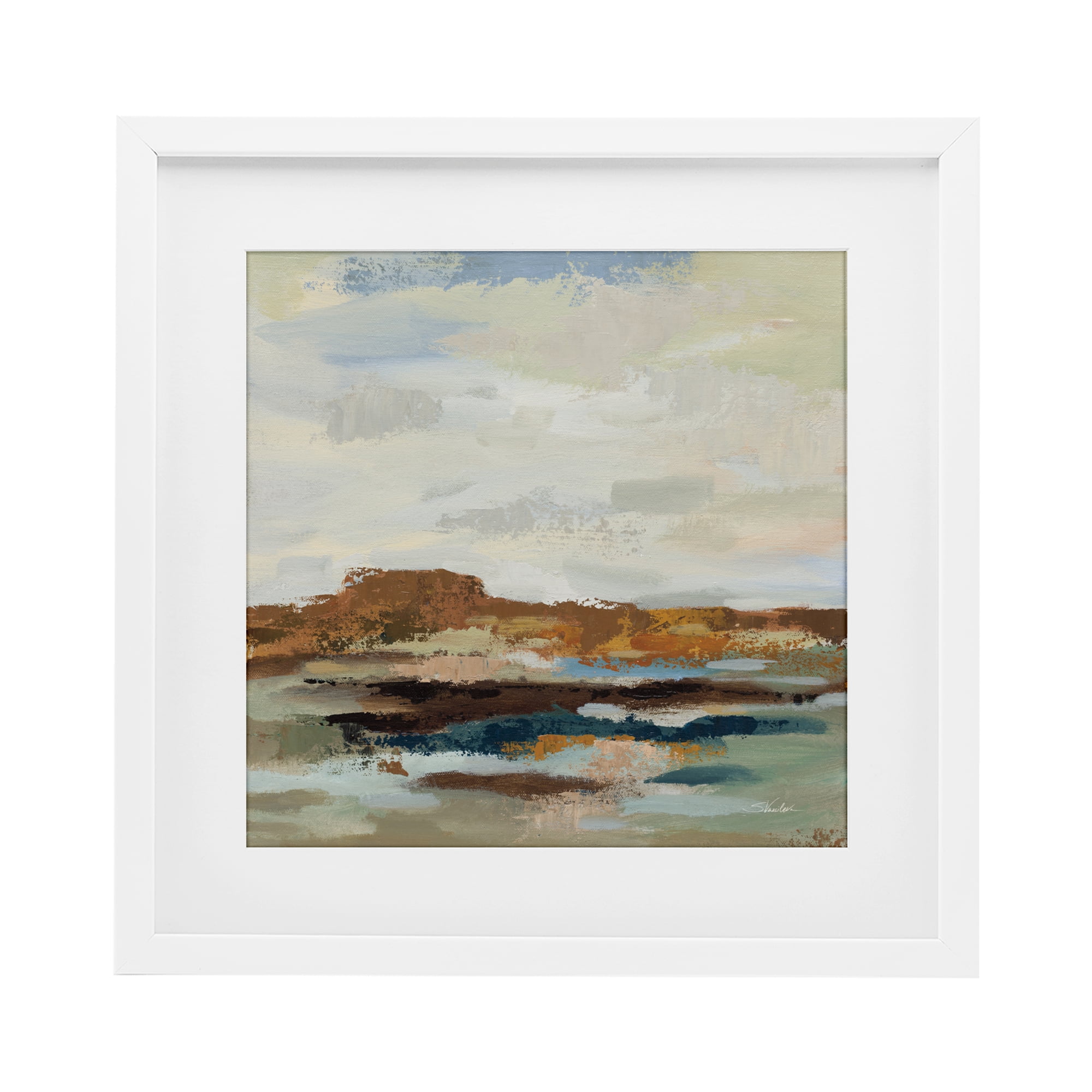 Stupell Industries American West Abstract White Framed Print Under Glass, design by Silvia Vassileva