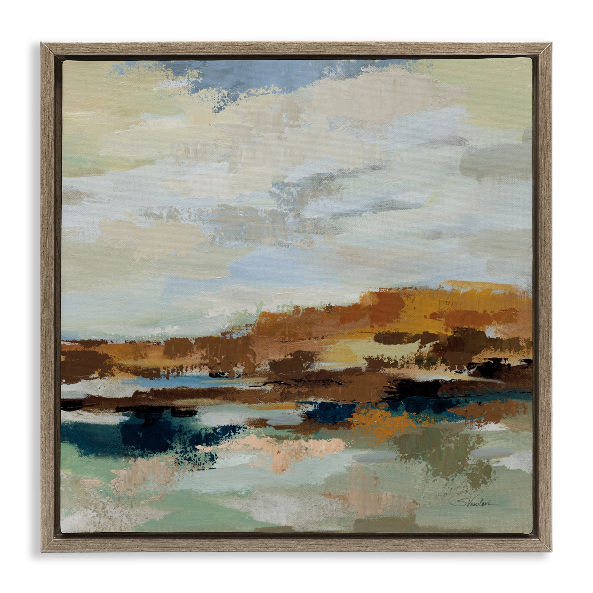 Stupell Industries American West Distortion Brown Framed Floater Canvas Wall Art, design by Silvia Vassileva