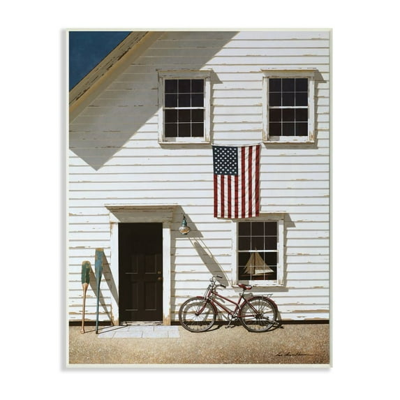 Stupell Industries Americana Cape House Front Vintage Realistic Painting Wall Plaque Design by Zhen-Huan Lu, 13" x 19"