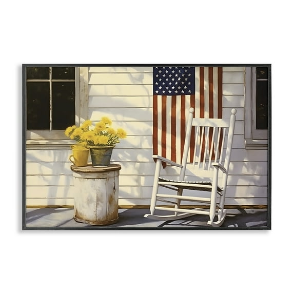 Stupell Industries Americana Deco Scene Travel & Places Painting Black Framed Art Print Wall Art, 30 x 20