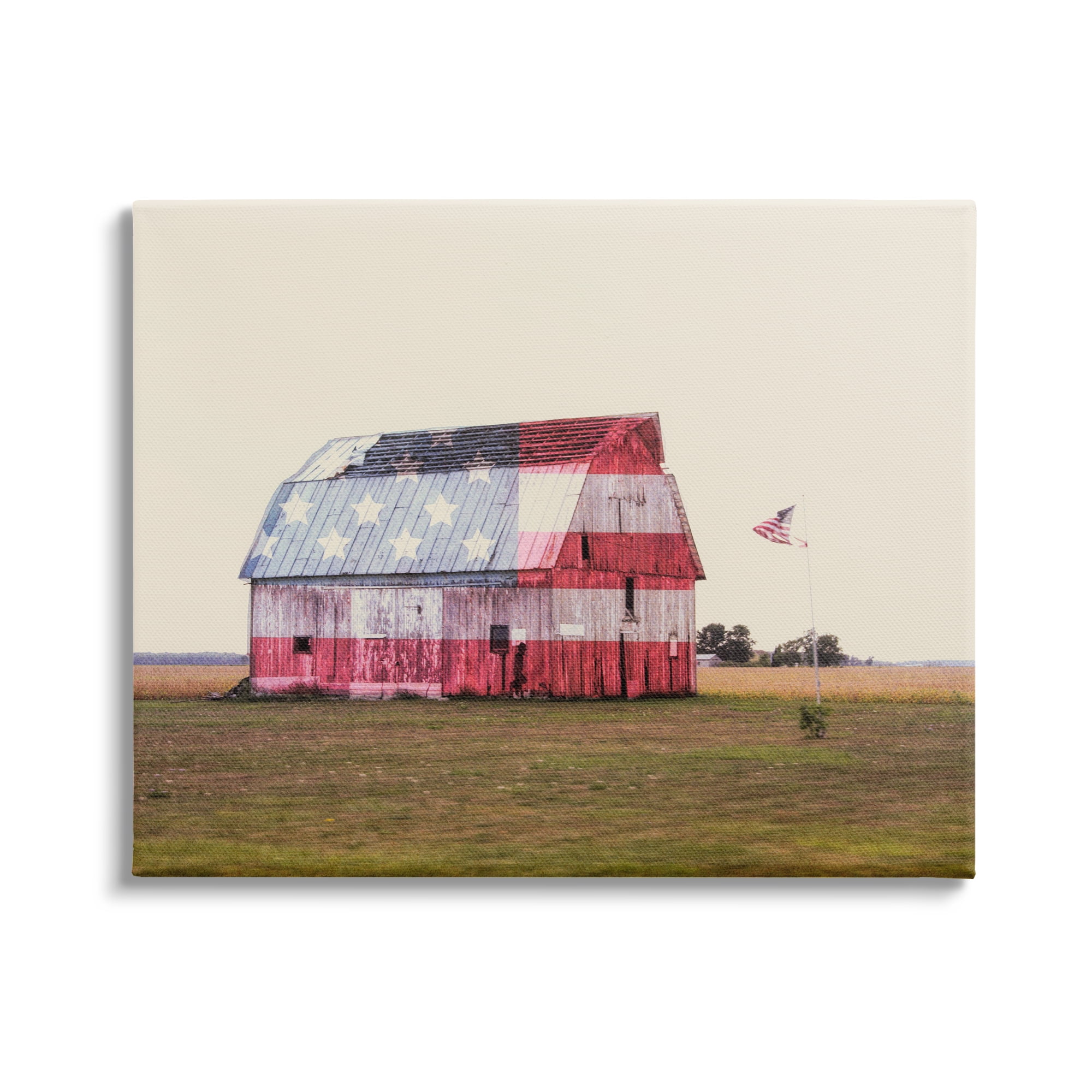 Stupell Industries Americana Farmhouse Barn Landscape Painting Gallery Wrapped Canvas Art Print Wall Art, 40 x 30