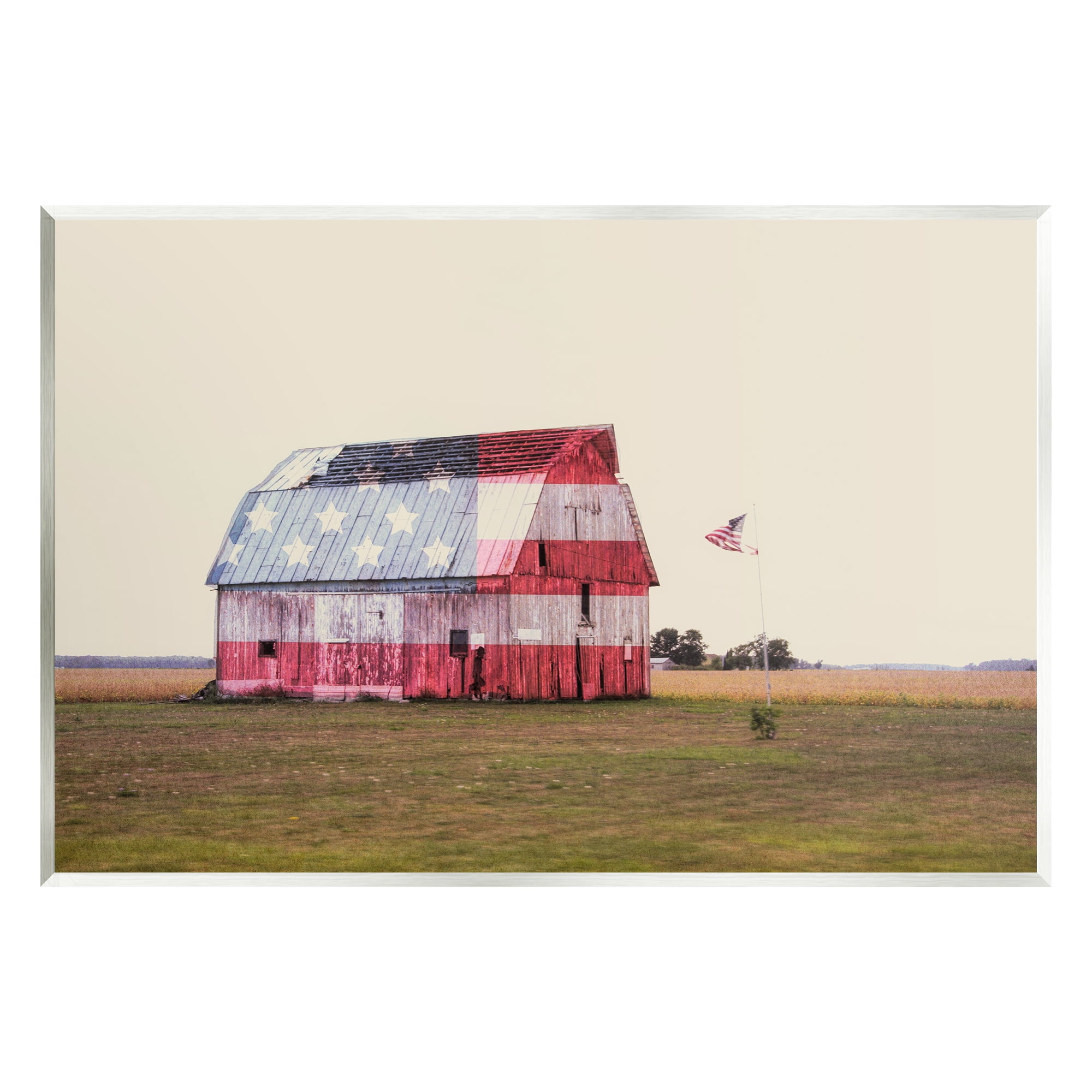 Stupell Industries Americana Farmhouse Barn Landscape Painting Unframed Art Print Wall Art, 15 x 10