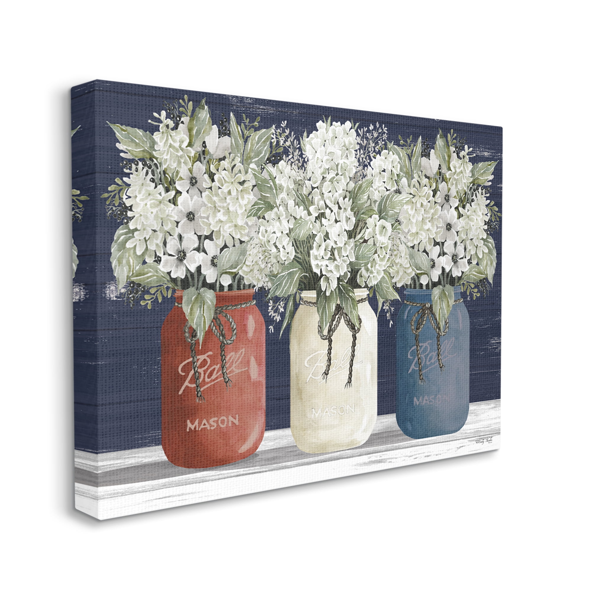 Stupell Industries Americana Floral Bouquets Rustic Flowers Country Pride by Cindy Jacobs - Graphic Art Print