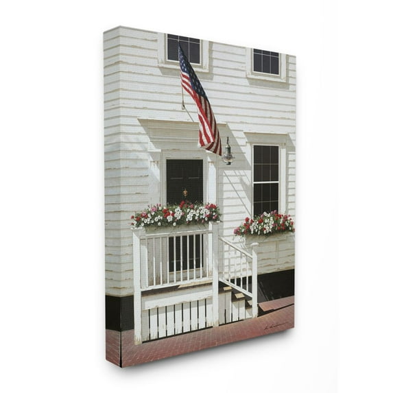 Stupell Industries Americana Town House Front Rural Country Charm Canvas Wall Art Design by Zhen-Huan Lu, 16" x 20"