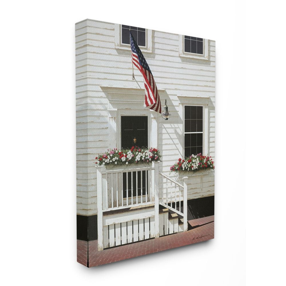 Stupell Industries Americana Town House Front Rural Country Charm Canvas Wall Art Design by Zhen-Huan Lu, 30" x 40"