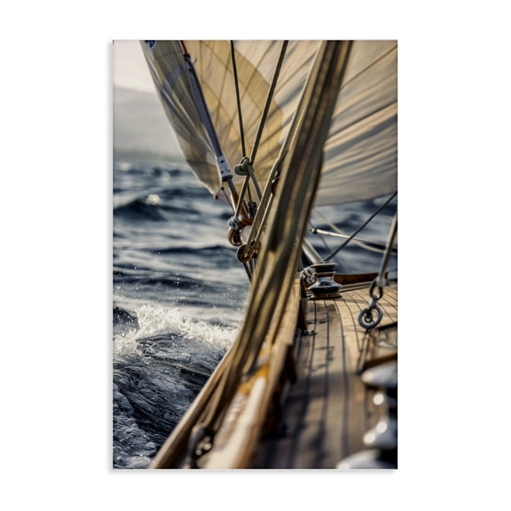 Stupell Industries Amidst The Blurring Sea Transportation Photography Wrapped Canvas Art Print Wall Art, 16 x 24