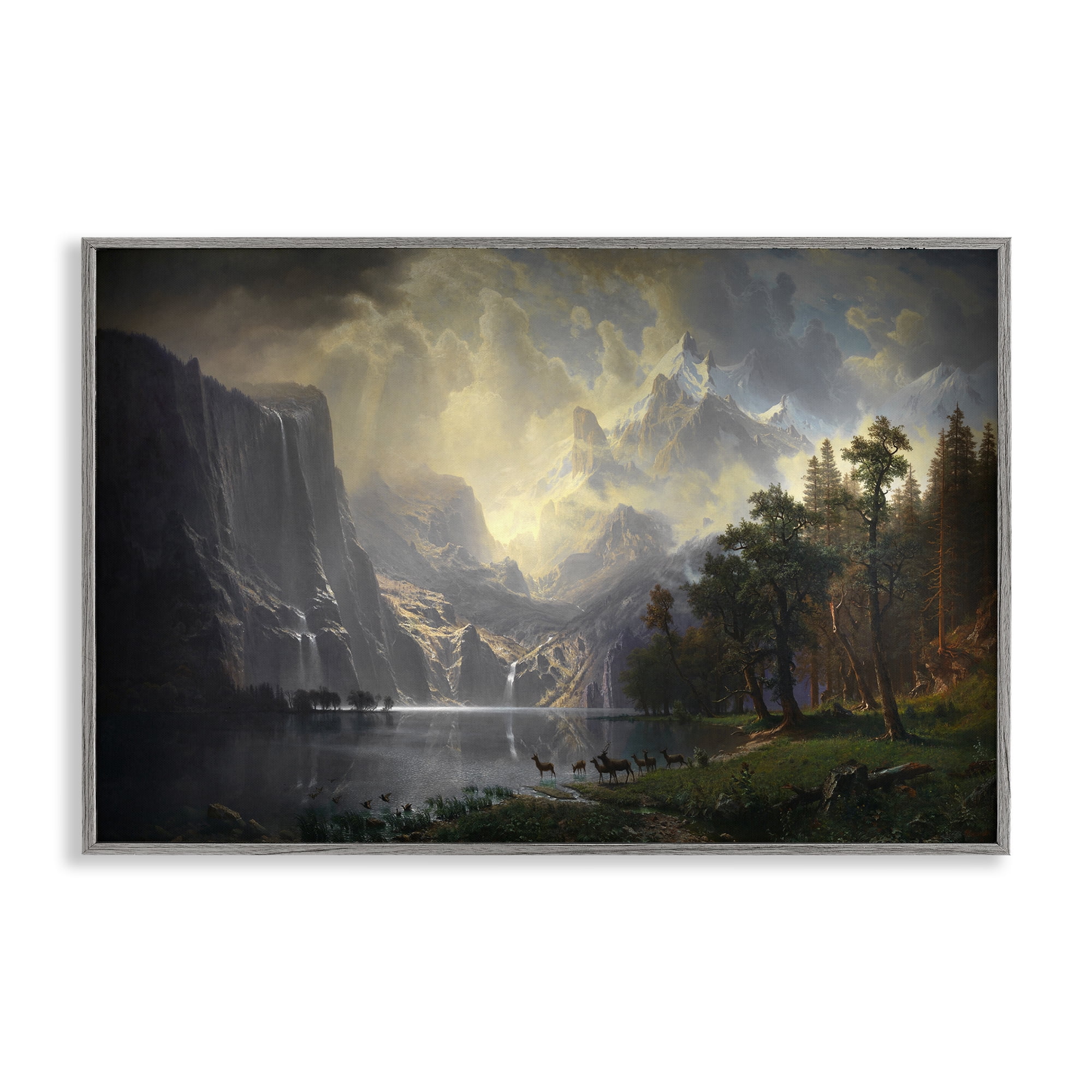 Stupell Industries Among Sierra Nevada Mountains Landscape & Nature Painting Gray Framed Art Print Wall Art, 18 x 12