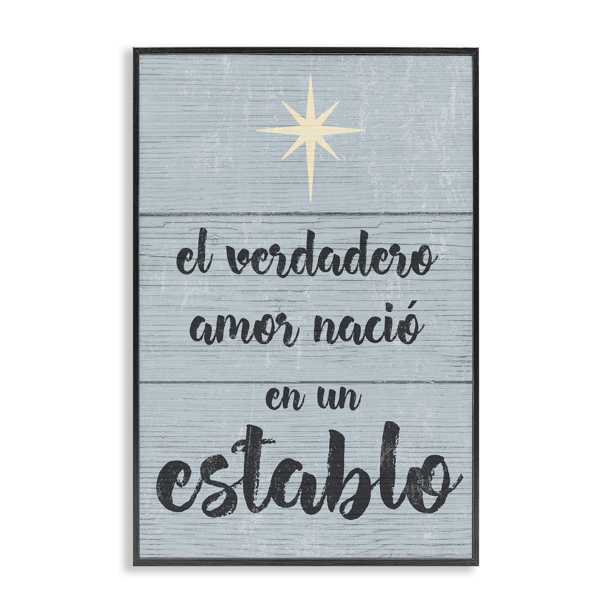 Stupell Industries Amor Verdadero en un Establo Holiday Painting Black Framed Art Print Wall Art, 16 x 24