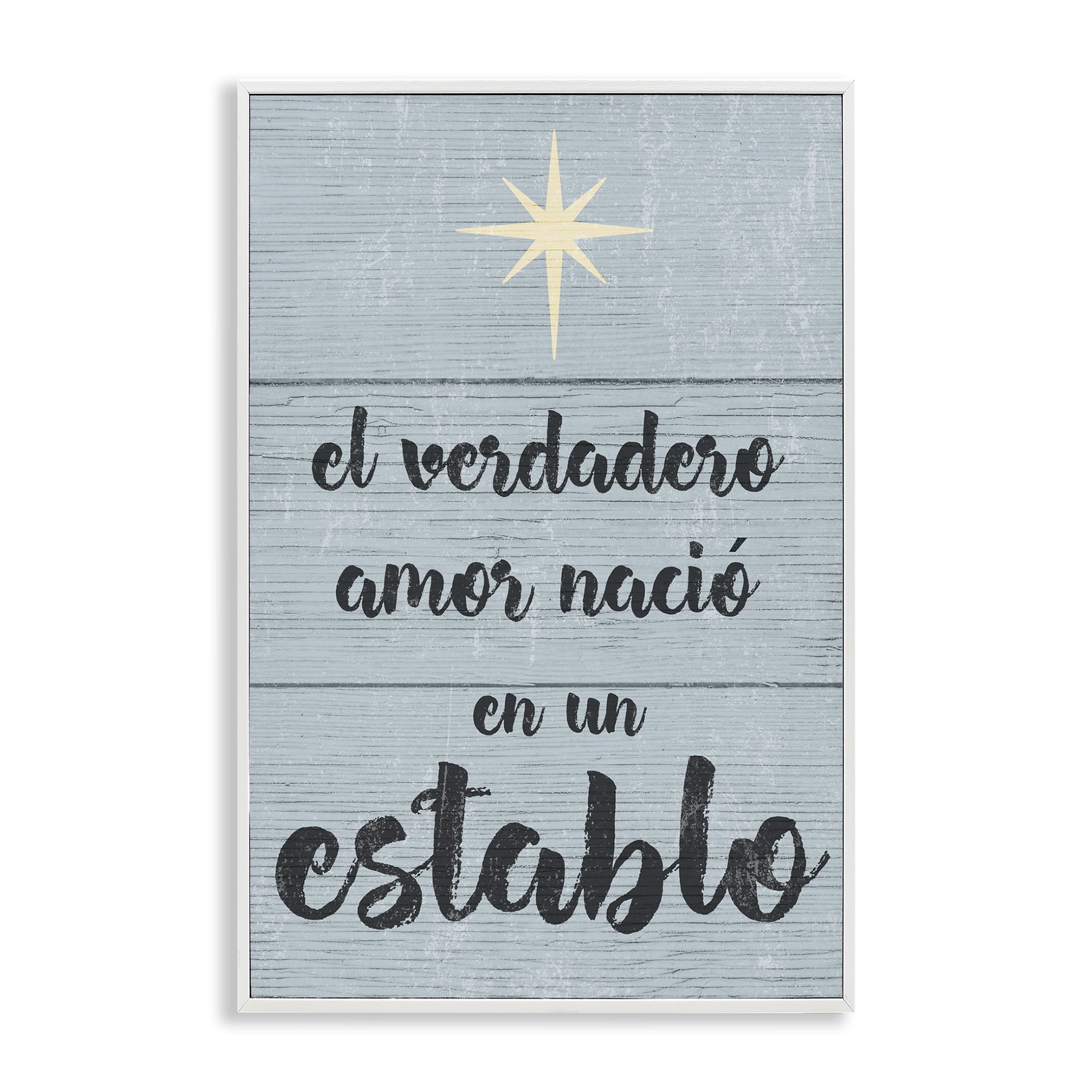 Stupell Industries Amor Verdadero en un Establo Holiday Painting White Framed Art Print Wall Art, 16 x 24