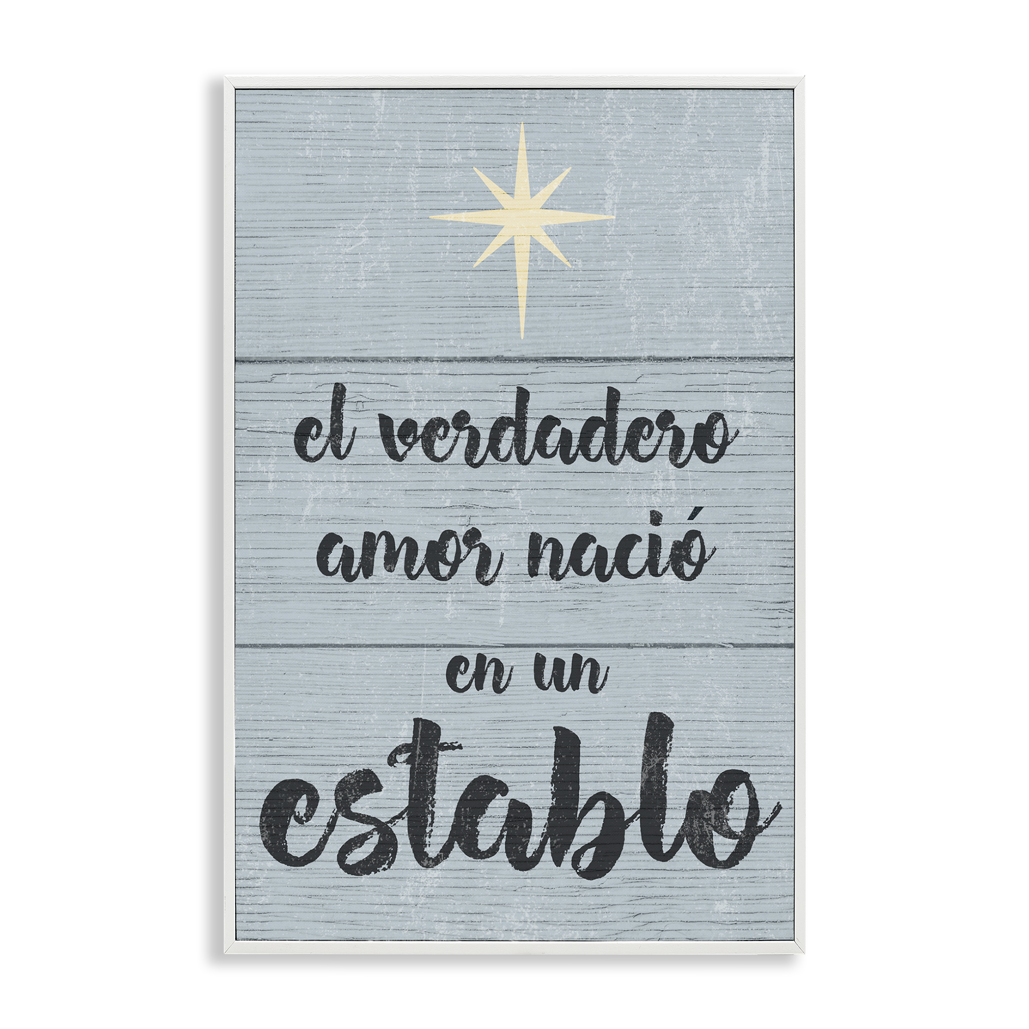 Stupell Industries Amor Verdadero en un Establo Holiday Painting White Framed Art Print Wall Art, 20 x 30