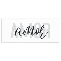 Stupell Industries Amor con Diseño Minimalista Typography and Symbols Painting Unframed Art Print Wall Art, 17 x 7