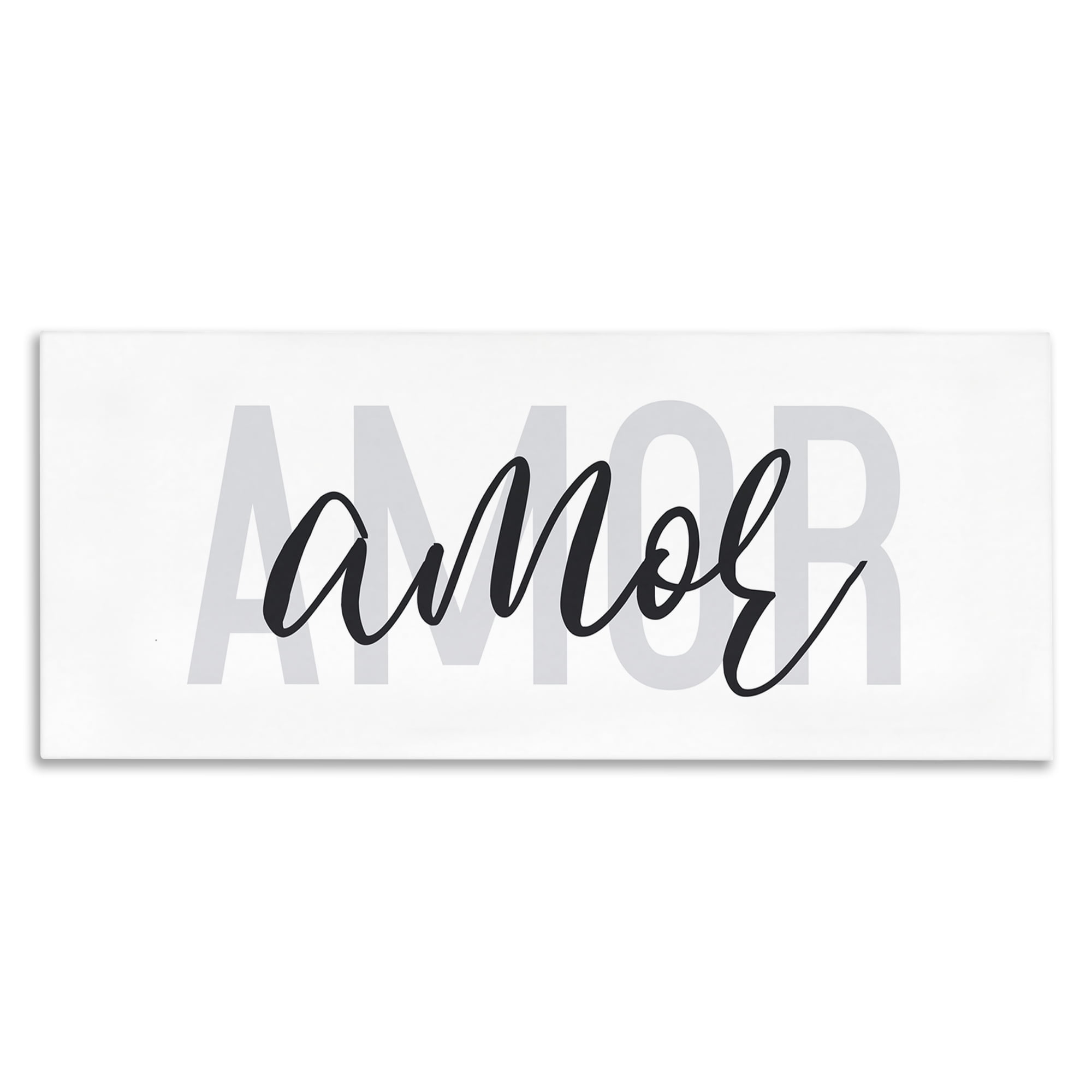 Stupell Industries Amor con Diseño Minimalista Typography and Symbols Painting Wrapped Canvas Art Print Wall Art, 24 x 10