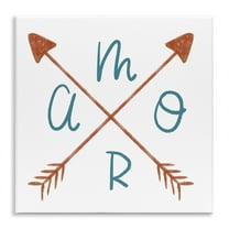 Stupell Industries Amor con Flechas Cruzadas Typography and Symbols Painting Unframed Art Print Wall Art, 12 x 12