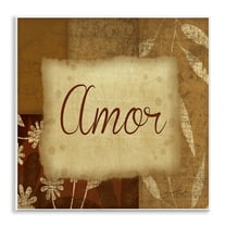 Stupell Industries Amor con Flores Tradicionales Typography and Symbols Painting Unframed Art Print Wall Art, 12 x 12