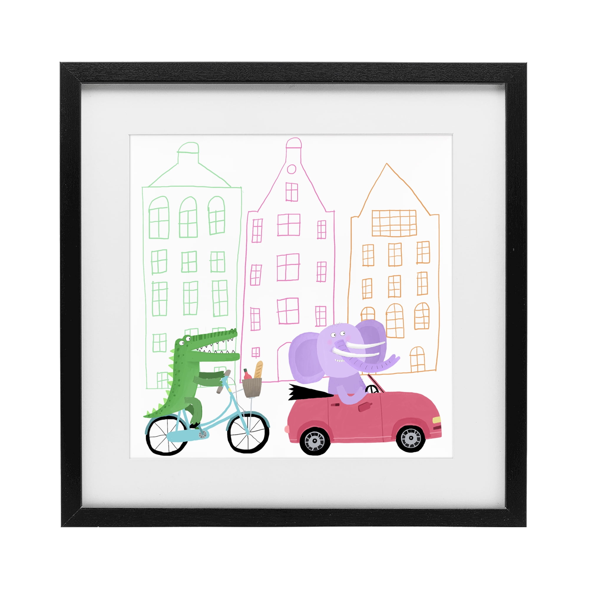 Stupell Industries Amsterdam Buildings & Animals Black Framed Print Under Glass, design by Carla Daly