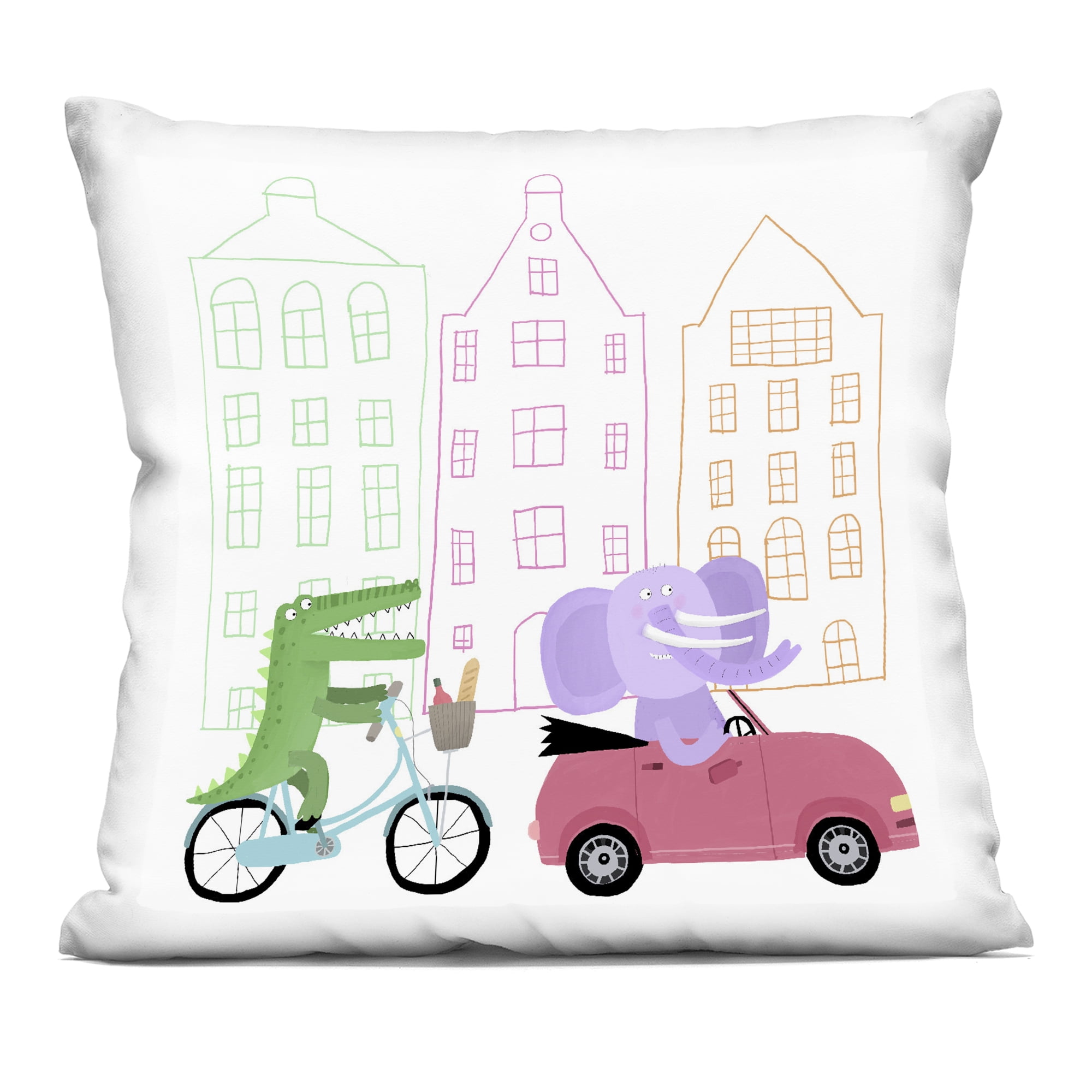 Stupell Industries Amsterdam Buildings & Animals Decorative Printed Throw Pillow, design by Carla Daly