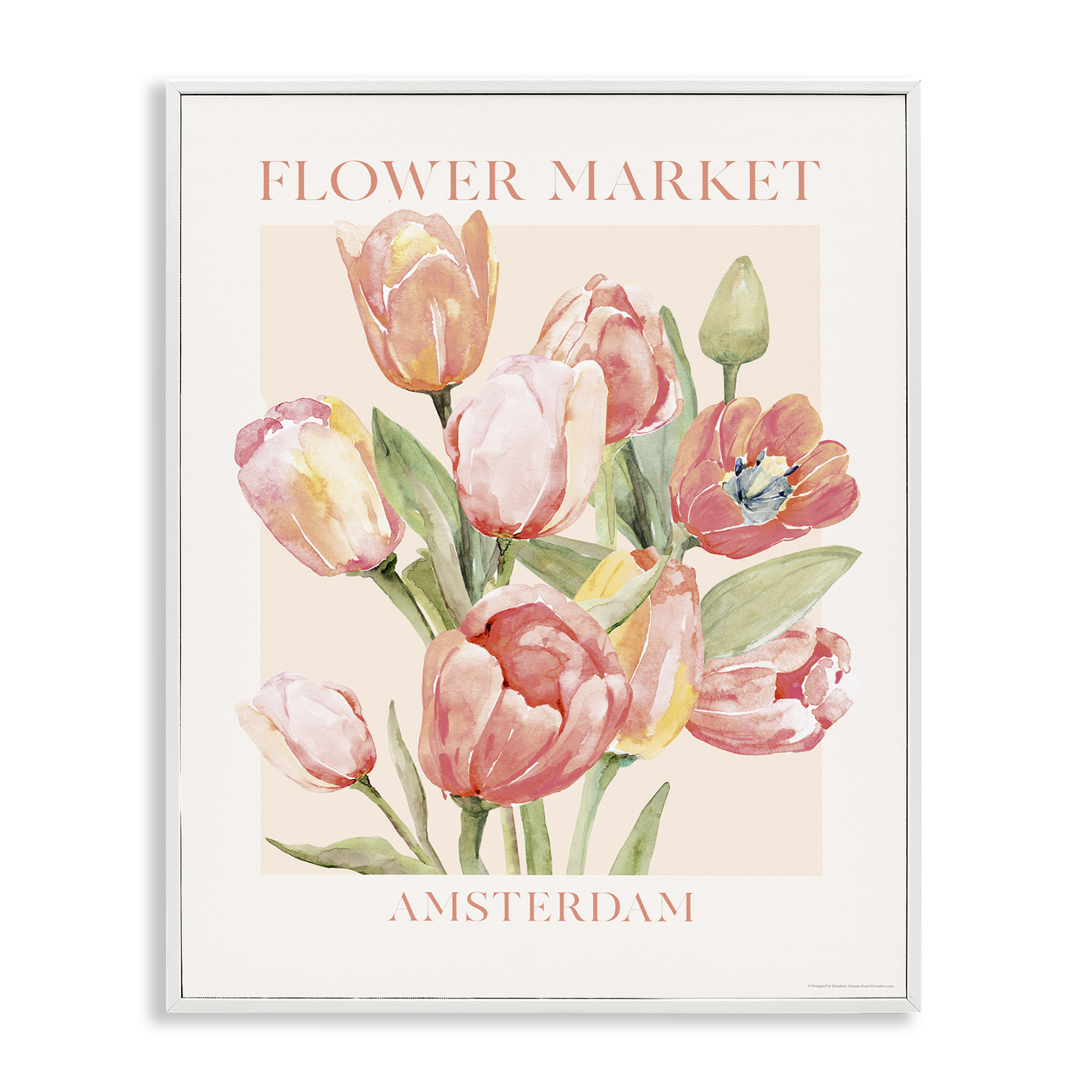 Stupell Industries Amsterdam Flower Market Plants & Flowers Painting White Framed Art Print Wall Art, 24 x 30