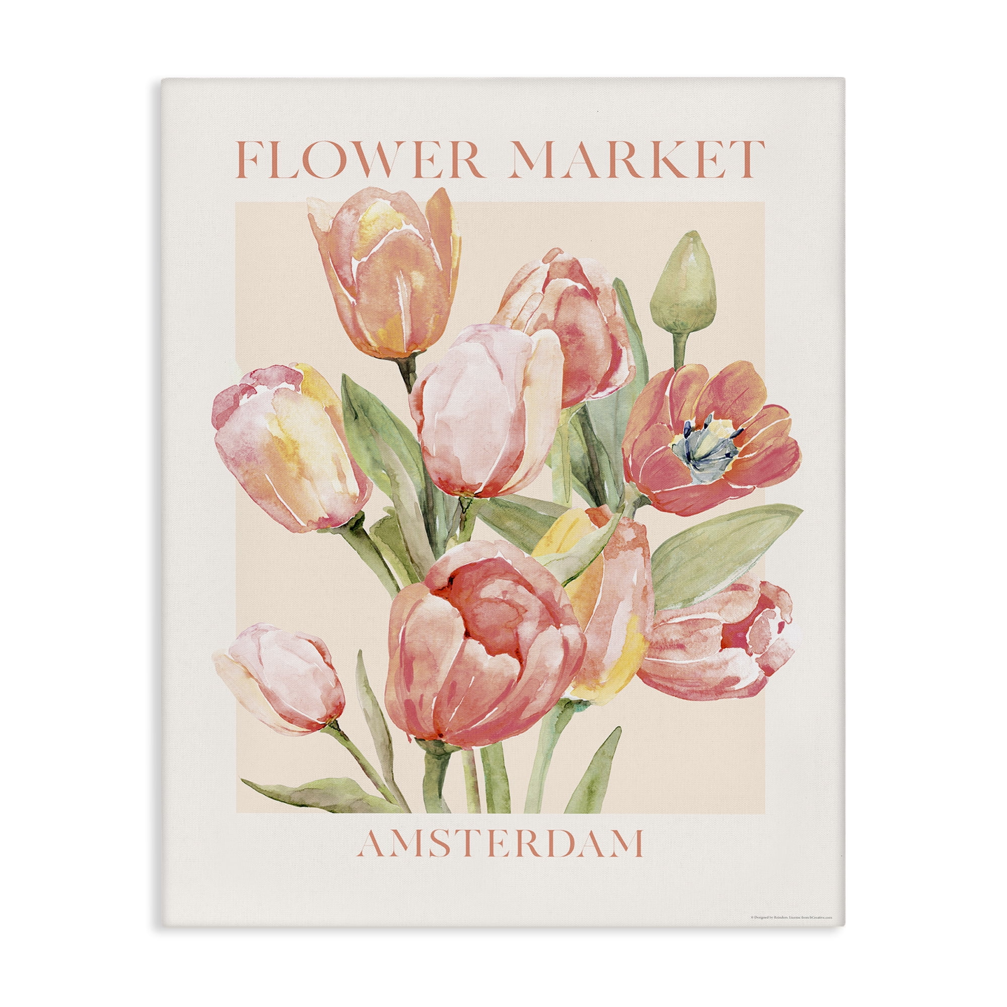 Stupell Industries Amsterdam Flower Market Plants & Flowers Painting Wrapped Canvas Art Print Wall Art, 30 x 40