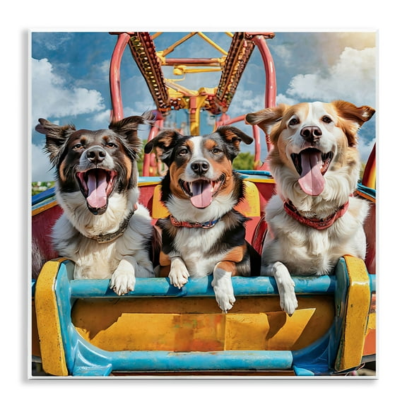 Stupell Industries Amusement Park Dogs Animals Painting Unframed Art Print Wall Art, 12 x 12
