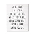 thumbnail image 1 of Stupell Industries Amusing Busy Adulthood Typography Plank Pattern Humor Graphic Art Gallery Wrapped Canvas Print Wall Art, Design by Daphne Polselli, 1 of 7
